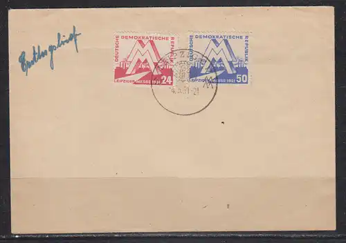 DDR 1951 Nr 282/83 FDC Ersttagssonderstempel DDR 282/83 FDC