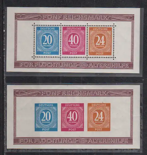 All. Bes. Gem.-Ausg. 1946 Nr Block 12A/B ** Postfrisch / ** Kontrollrat Bl. 12A/B **