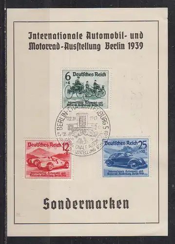 Deutsches Reich 1939 Nr 686/88 FDC Ersttagssonderstempel Dt.Reich 686/88 FDC