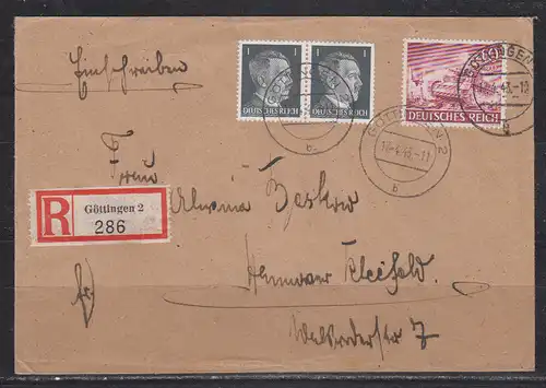 Deutsches Reich 1943 Nr R-Bf MiF 2x781 841 Brief Dt.Reich MiF 2x781,841