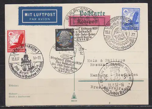 Deutsches Reich 1937 Nr MiF 512 530 531 mit 4x SSt Sonderstempel Dt.Reich 4x SSt Berlin