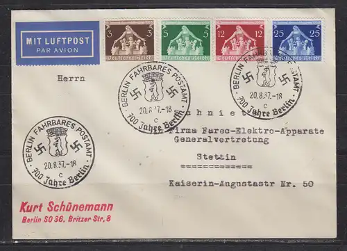 Deutsches Reich 1937 Nr Satzbrief 617/20 SSt Sonderstempel Satzbrief 617/20