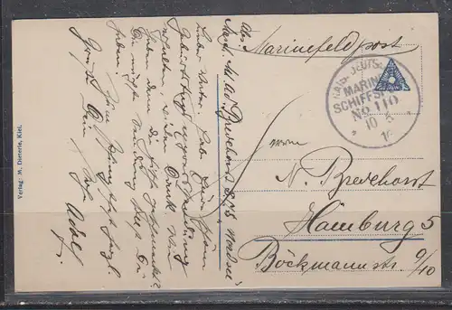 Deutsches Reich 1916 Nr Marine-Schiffspost No. 110 Ansichtskarte Dt.Reich MSP No. 110