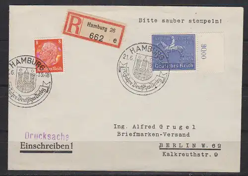 Deutsches Reich 1939 Nr R-DS MiF 517+698 Brief Dt.Reich 517,698