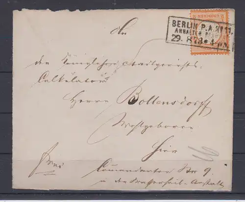 Deutsches Reich 1873 Nr 18 Briefvorderseite Dt.Reich Bs 18 o