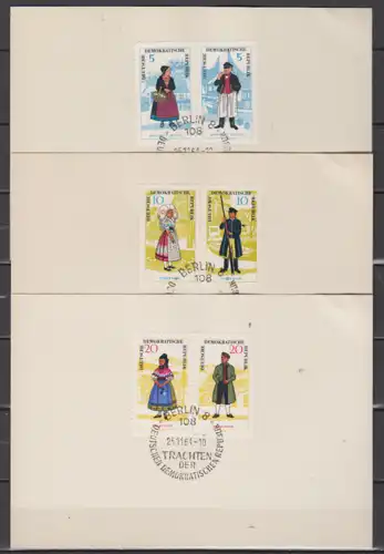 DDR 1964 Nr 1074/79 + 1214/19 FDC Zusammendrucke Ersttagsstempel DDR 1074/79 + 1214/19