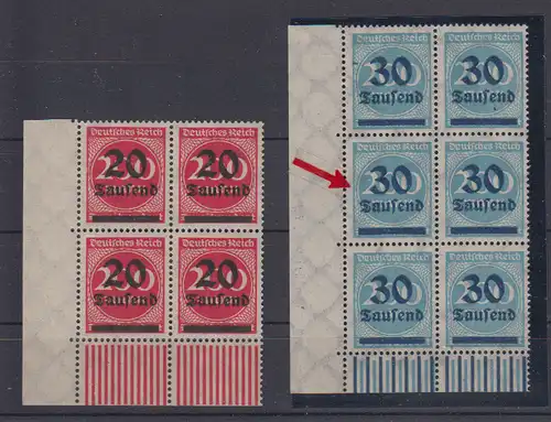 Deutsches Reich 1923 Nr 282 PF IV ** und 285 PF I ** Postfrisch / ** Dt.Reich 282-IV/285-I **