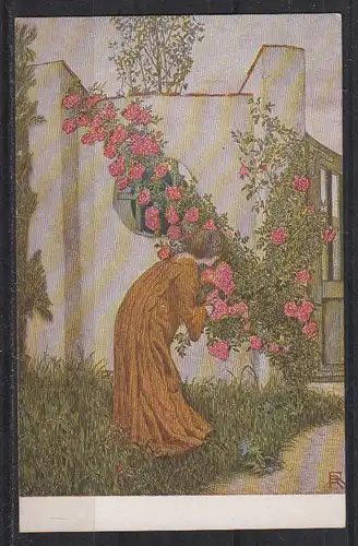 [Ansichtskarte] RR (Monogramm des Künstlers) und"Jugend"-Postkarte Serie XXVI 2. R.Riemerschmidt : Kletterrosen. 