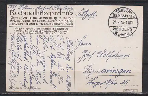Deutsches Reich 1915 Ansichtskarte Dt.Reich FP-Kte 27.8.15