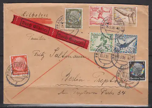 Deutsches Reich 1936 Nr W 105 W109 u.a. Brief Dt.Reich 512