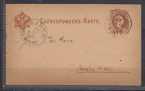 Österreich 1882 Nr GZS P 25 o Zentraler Rund / Vollstempel Österreich GZS P 25 o