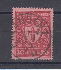 Deutsches Reich 1922 Nr 204b o gpr Zentraler Rund / Vollstempel Dt.Reich 204b o gpr