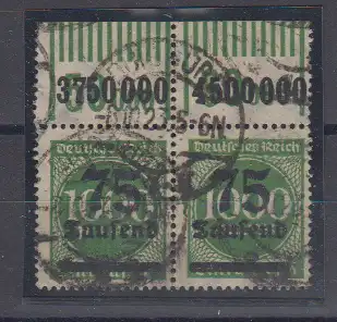 Deutsches Reich 1923 Nr 288II OR-Paar Walze o Rundstempel (Datum und/oder Ort klar) Dt.Reich 288II Walze o