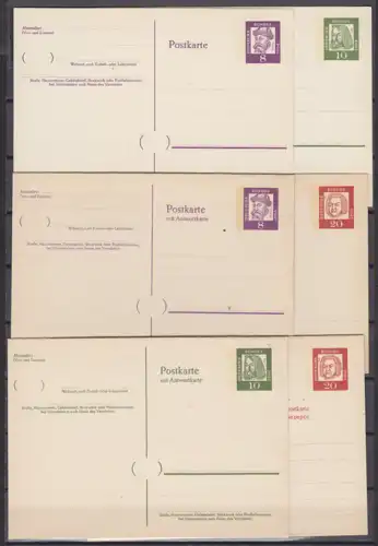 Bundesrep. Deutschland 1961 Nr Ganzsachen P 66/71 ** kpl. Postfrisch / ** Bund P 66/71 **