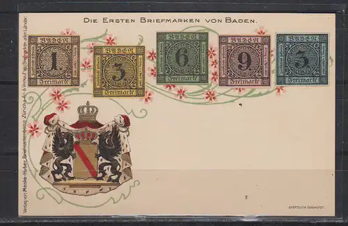 [Lithographie] Die ersten Briefmarken von Baden. 