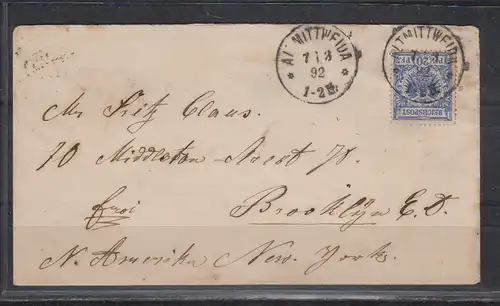 Deutsches Reich 1892 Nr 48a Brief Dt.Reich EF 48a