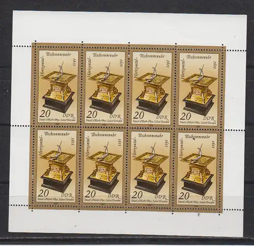 DDR 1983 Nr Kleinbogen 2798 mit PF I ** Postfrisch / ** DDR Klbg. 2798-I **