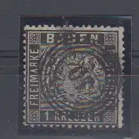 Altdeutschland Baden  Nr 9 o gpr Zentraler Rund / Vollstempel Baden 9 o