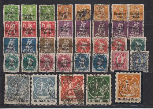 Deutsches Reich 1920 Nr aus 119 bis 136 o Gestempelt (Posten) Dt.Reich 136I-V o