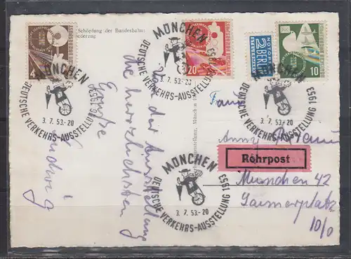 Bundesrep. Deutschland 1953 Nr 167 168 169 MiF Ansichtskarte Bund 167,168,169 MiF