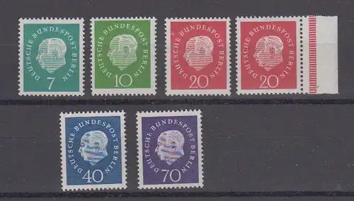 Berlin (West) 1959 Nr 182/86 ** + 184v Rand ** Postfrisch / ** Berlin 182/86**