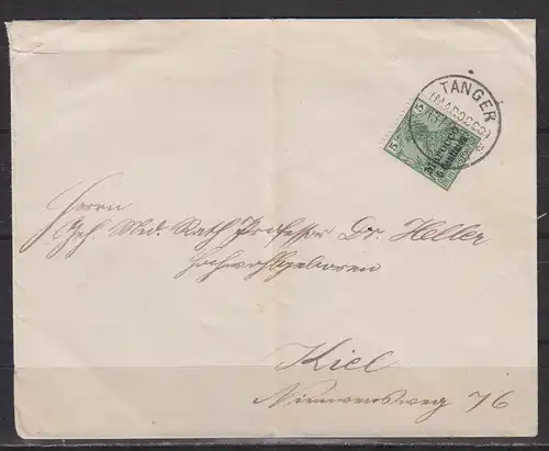 Dt. Ausl.-post Marokko 1902 Nr MiNo. 8I Einzelfrankatur Brief DAP Marokko EF 8I