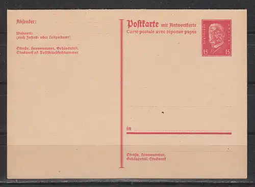 Deutsches Reich 1931 Nr GZS P 198I ** Postfrisch / ** Dt.Reich P 198I**