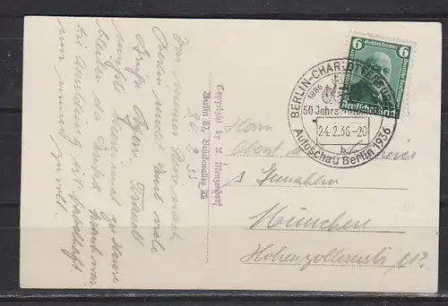 Deutsches Reich 1936 Nr EF 604 Ansichtskarte Dt.Reich EF 604