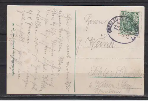 Deutsches Reich 1913 Nr EF 85I Ansichtskarte Dt.Reich EF 85I 1913