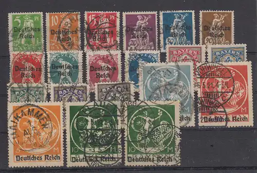 Deutsches Reich 1920 Nr aus 119 bis 137 o Partie Gestempelt (Posten) Dt.Reich 119/137 o
