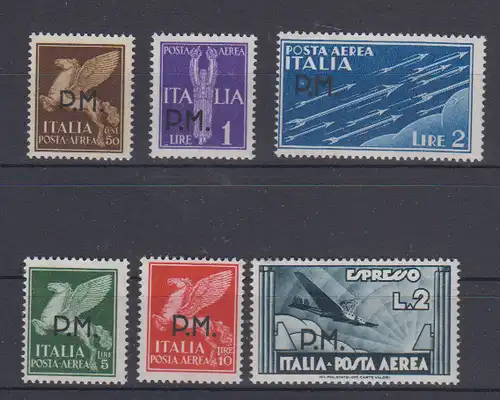 Italien Militärpostmarken A 1943 Nr 15/20 ** Postfrisch / ** Italien MP 15/20 **