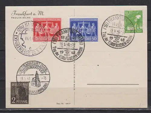All. Bes. Gem.-Ausg. 1948 Nr 969/70 u.a. Sonderstempel Kontrollrat 696/70 SSt