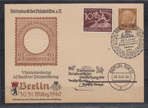 Deutsches Reich 1940 Nr Privat-GZS PP 122C104/04 SSt Sonderstempel Dt.Reich PP 122C104/04 o