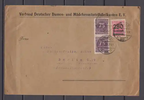 Deutsches Reich 1923 Nr MiF 2x276 295 Brief Dt.Reich MiF 2x276,295