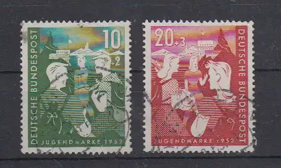 Bundesrep. Deutschland 1952 Nr 153/54 o Rundstempel (Datum und/oder Ort klar) Bund 153/54