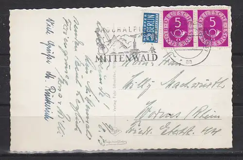 Bundesrep. Deutschland 1953 Nr 125 Paar Ansichtskarte Bund Paar 125
