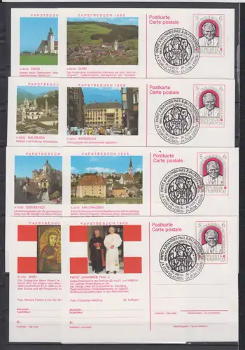 Österreich 1988 Nr Ganzsachen P 492/01-08 SSt Sonderstempel Österreich P 492 kpl.