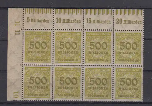 Deutsches Reich 1923 Nr 324A Walze ** Postfrisch / ** Dt.Reich 324AW