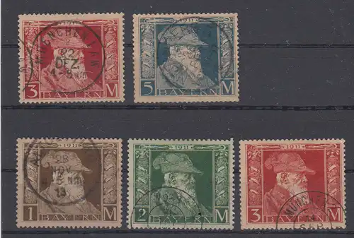 Altdeutschland Bayern 1911 Nr 88I 89I 86II 87II 88II o Gestempelt (Posten) Bayern 86II/89I o