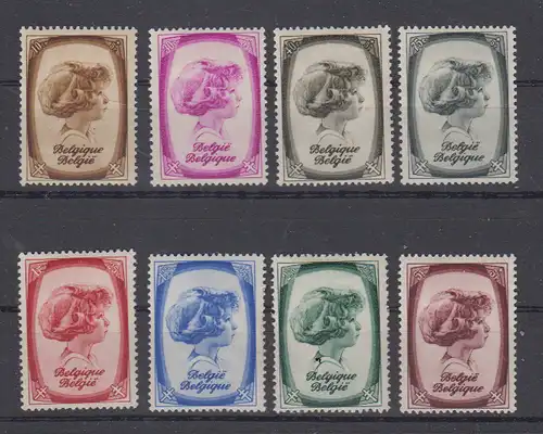 Belgien 1938 Nr 489/96 * Falz / Gummimängel / * Belgien 489/96 *