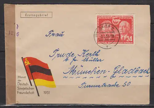 DDR 1951 Nr 297 EF Brief DDR EF 297