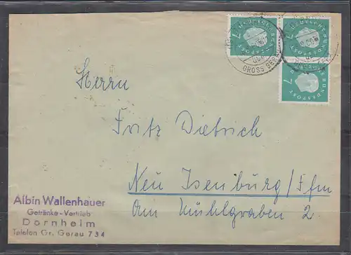 Bundesrep. Deutschland 1960 Nr 302 Paar Brief Bund MeF 302