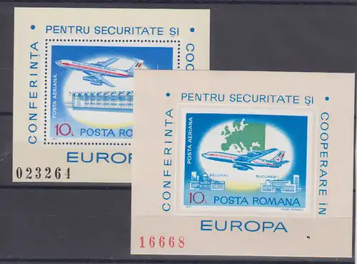 Rumänien 1977 Nr Block 143/44** Postfrisch / ** Rumänien Bl. 143/44**
