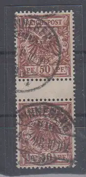 Deutsches Reich 1889 Nr 50 Stegpaar o Rundstempel (Datum und/oder Ort klar) Dt.Reich 50 ZS o