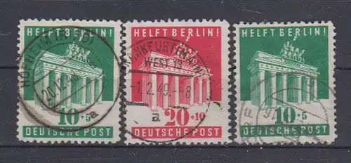 All. Bes. Bizone 1948 Nr 101 PF I + 101/02 o Zentraler Rund / Vollstempel Bizone 101-I o