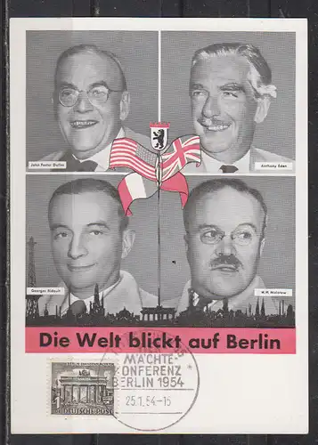 Berlin (West) 1954 Nr 42 Ansichtskarte Berlin SK mit 42