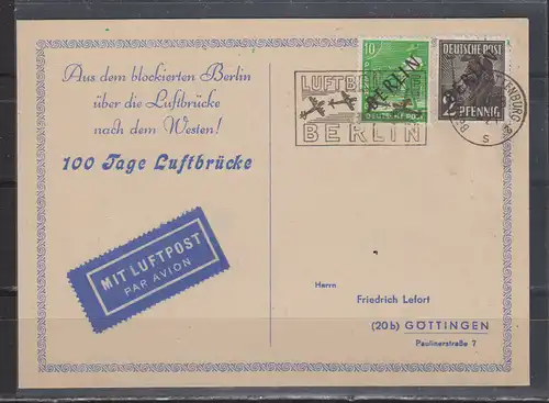 Berlin (West) 1948 Nr MiF 1+4 Brief Berlin 1+4