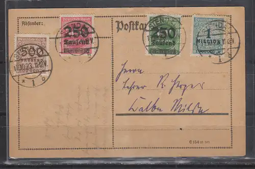 Deutsches Reich 1923 Nr 293 Brief Dt.Reich 313AP PE 1
