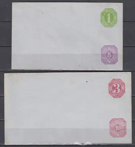 Altd. Württemberg 1875 Nr U 25II+U28 ** Postfrisch / ** Württemberg U25II,U28 **