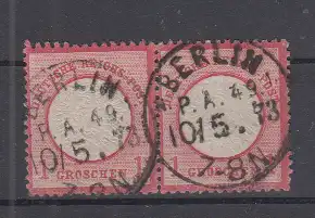 Deutsches Reich 1873 Nr 19 Paar o Zentraler Rund / Vollstempel Dt.Reich 19 Paar o